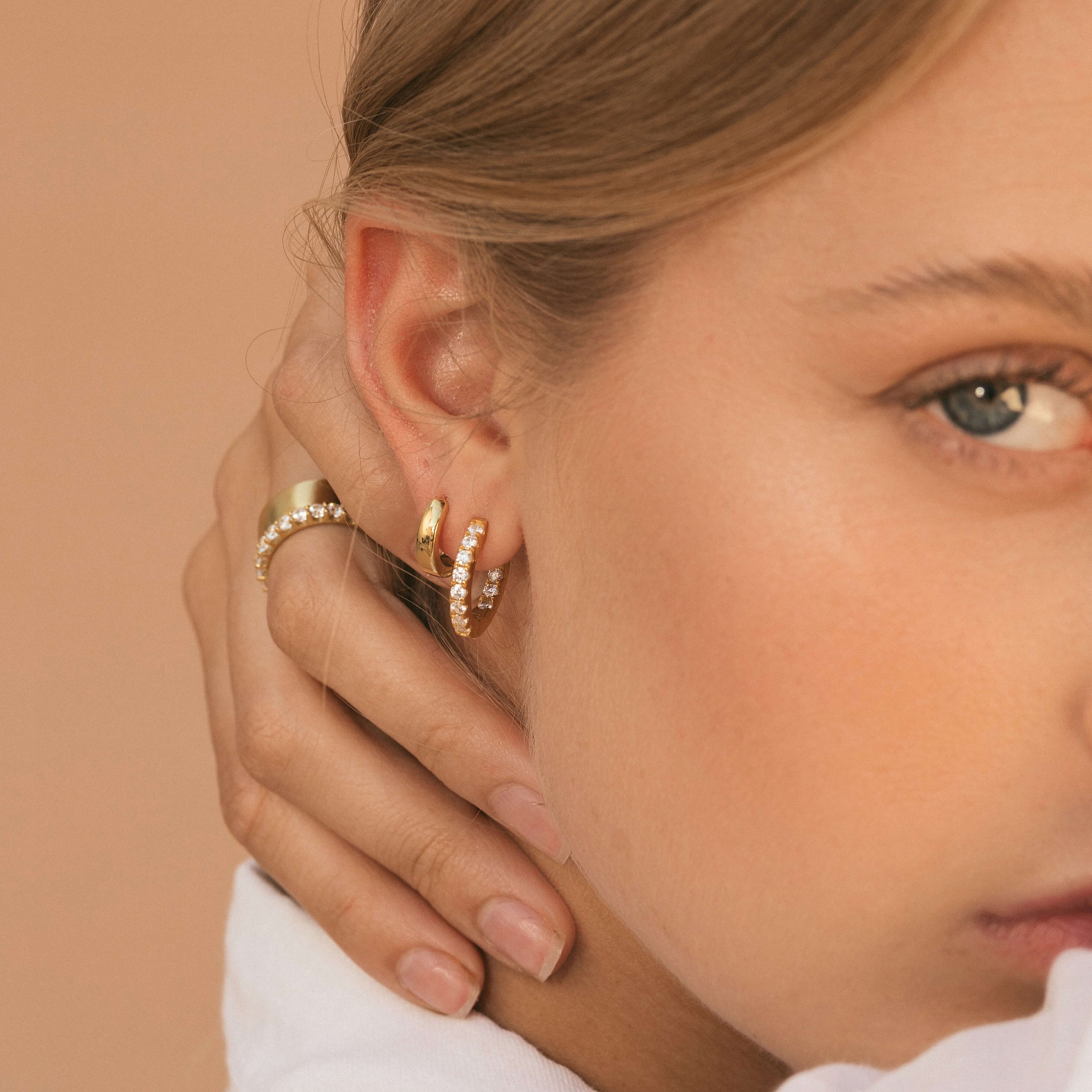 18K Gold Hoop Earrings Gold Hoops Gold Earrings Statement Earrings Hoop Earrings Minimalist Earrings Mothers Day Gift Mom Gift for Her