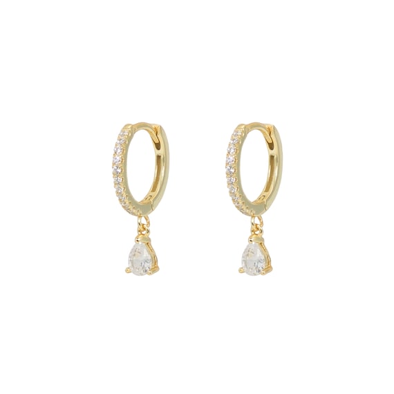 18K Small Hoop Earrings Gold Earrings Dangle Earrings Gold - Etsy