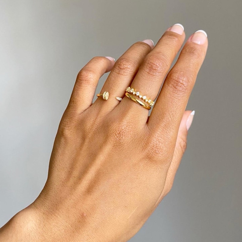 18k Gold Wedding Band Stacking Rings Rings for Women Gold Ring Thin Gold Band Thick Gold Band Plain Minimalist Ring Mom Gift for Her image 6