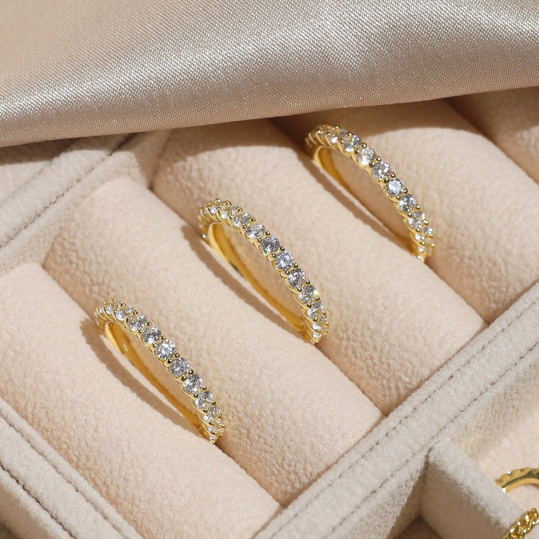 18K Gold Eternity Ring for Women Wedding Band Stacking Rings Wedding ...