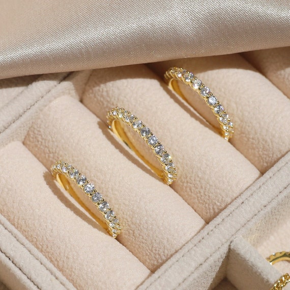 18K Gold Eternity Ring for Women Engagement Ring Wedding Band Stacking Rings Wedding Band Gold Rings Minimalist Ring Mom Gift for Her