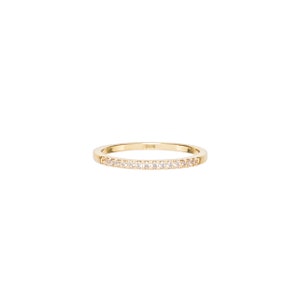18K Gold Half Eternity Ring Wedding Band Stacking Rings Minimalist Ring ...