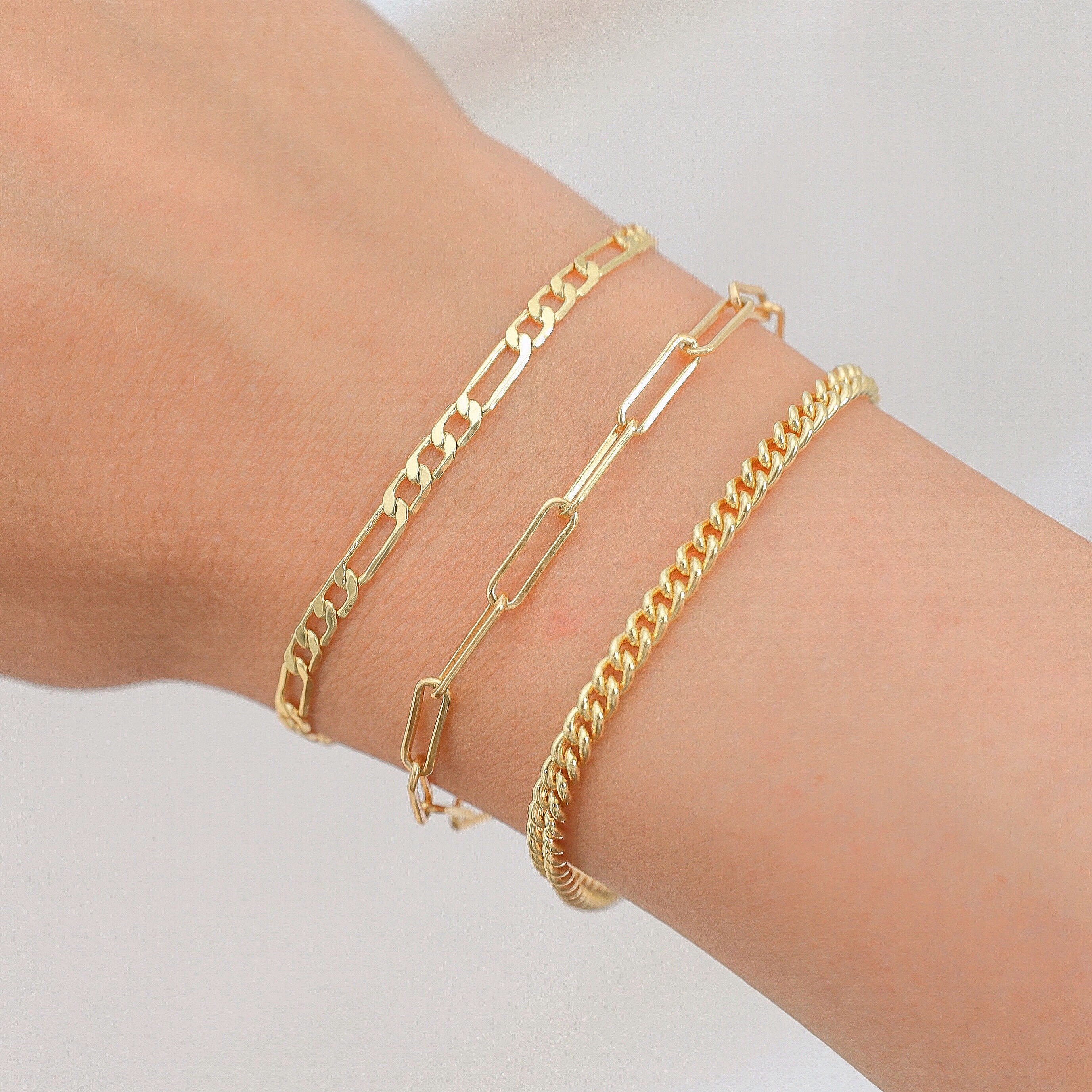 14k Gold Filled Gold Bracelet Gold Chain Bracelet Dainty Etsy