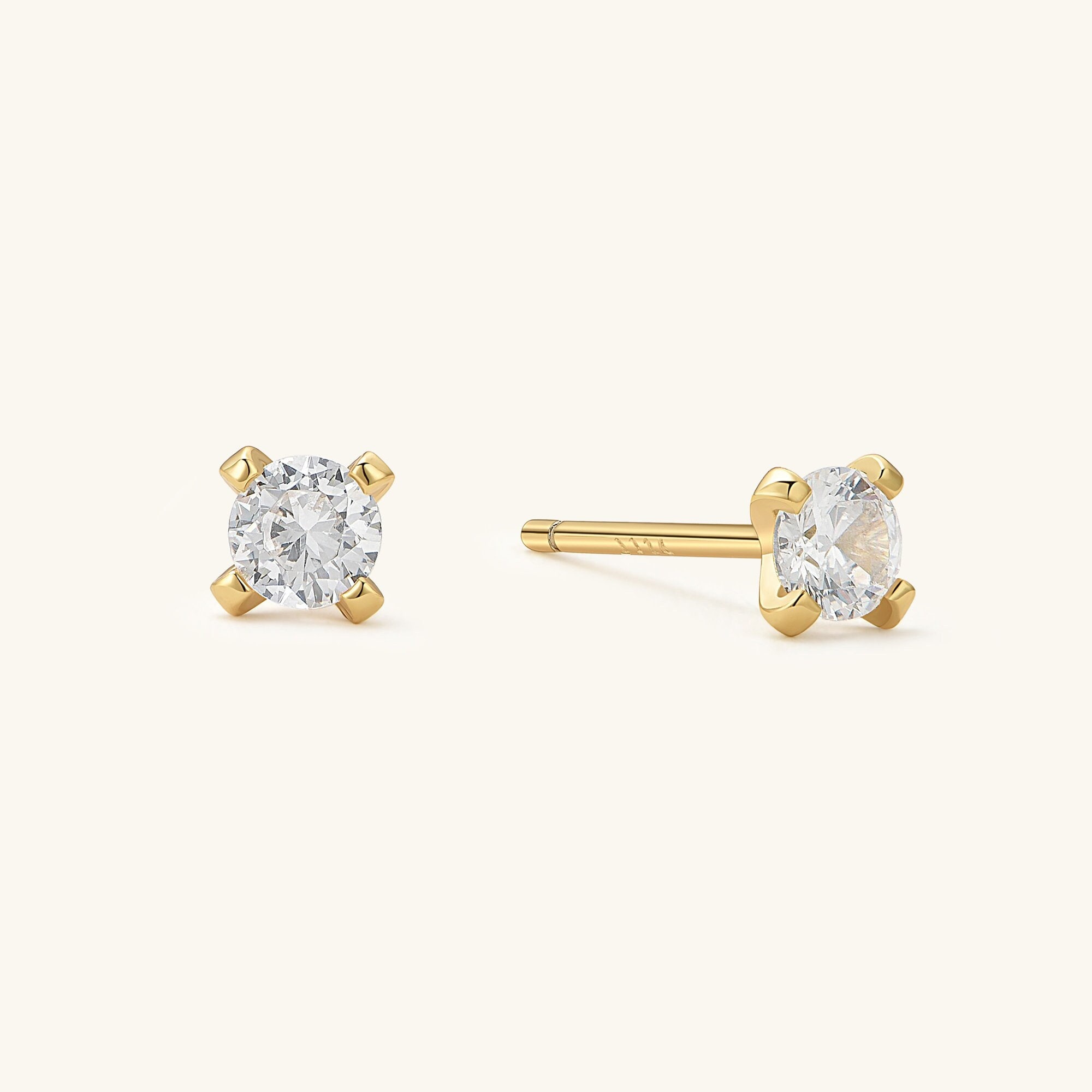 18k Stud Earrings Cartilage Earring Gold Studs Diamond Stud Earrings Gold Earrings Minimalist Earrings Dainty Earrings Circle Gift for Her
