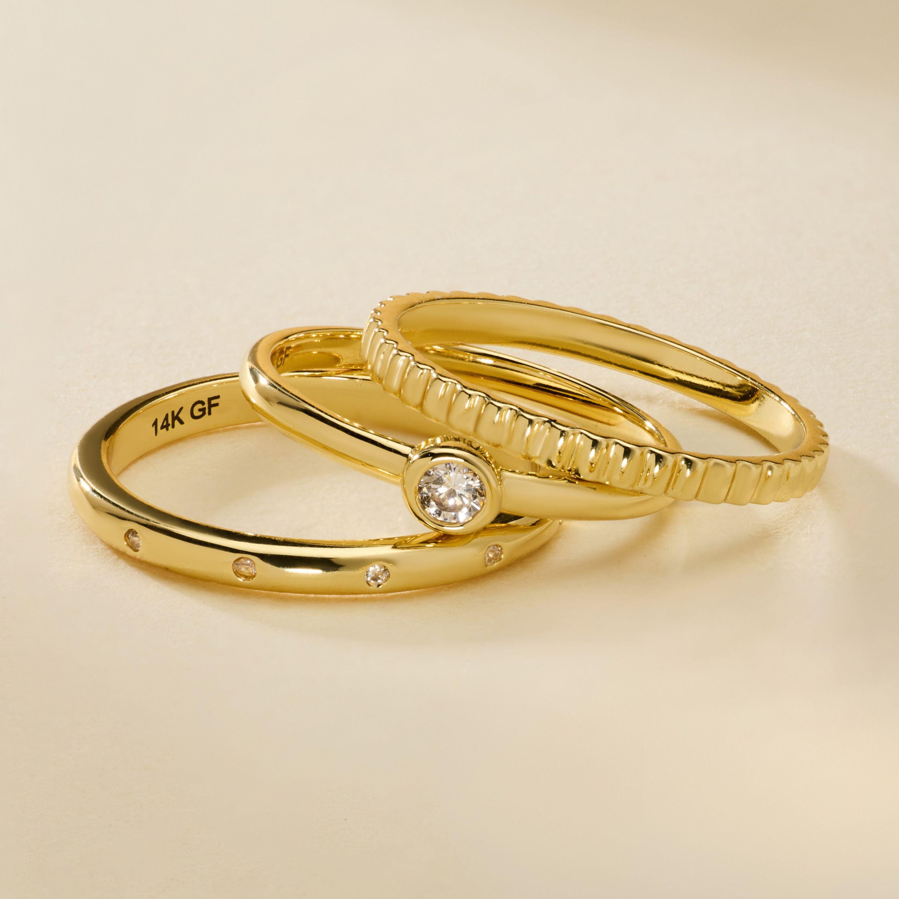 14K Gold Ribbed Ring Gold Ring for Women Stacking Ring Dainty Ring Gold Filled Ring Minimalist Ring Mothers Day Gift Mom Gift For Her