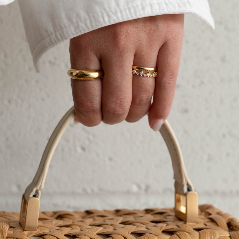 Gold Rings for Women Dome Ring Statement Ring Minimalist Ring Chunky Gold Ring Stacking Rings Cocktail Ring Gold Ring Women Gift for Her image 6