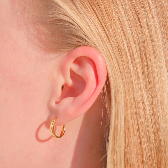 1 Pair Minimalist Small Hoop Earrings For Women Gold Tiny Round Earrings  Huggie Earrings 6mm/8mm/10mm/12mm - AliExpress