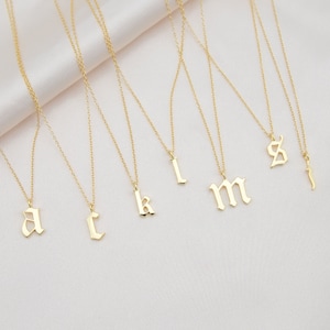 Collar con letra inicial de oro de 18 quilates, regalo personalizado, collar de oro, collar personalizado, regalo de plata esterlina para el Día de la Madre, regalo para mamá para ella