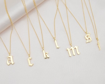 18k Gold Initial Letter Necklace Personalized Gifts Gold Necklace Personalized Necklace Sterling Silver Christmas Gift Mom Gift for Her