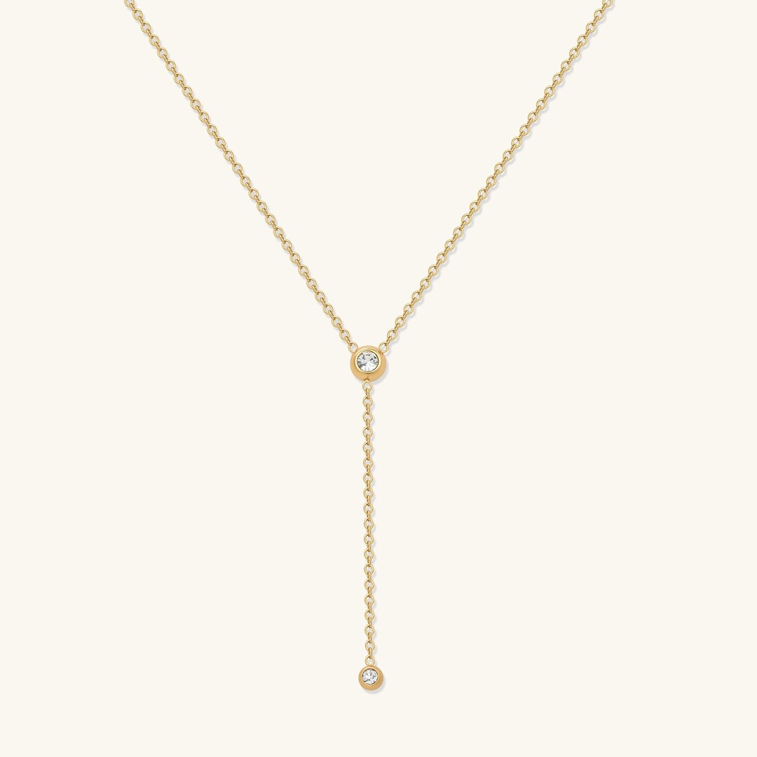 18Kt Gold Plated With Double Chain Lariat Necklace For Women main image 1