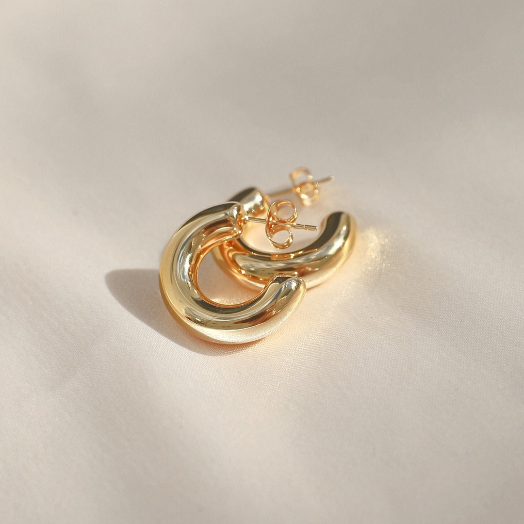 Gold Hoop Earrings Gold Hoops Gold Earrings for Women Gold Filled Earrings Large Hoop Earrings ...