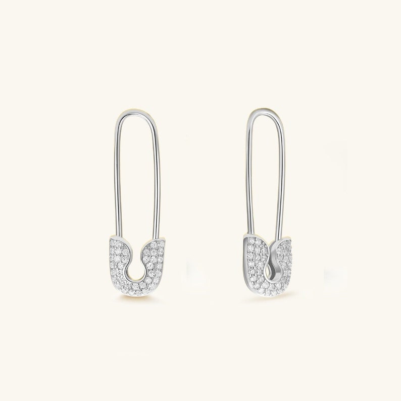 Boucles d'oreilles épingles à nourrice Boucles d'oreilles en or Boucles d'oreilles trombone Créoles Boucles d'oreilles pendantes Boucles d'oreilles tendance Boucles d'oreilles Huggie dorées White Gold