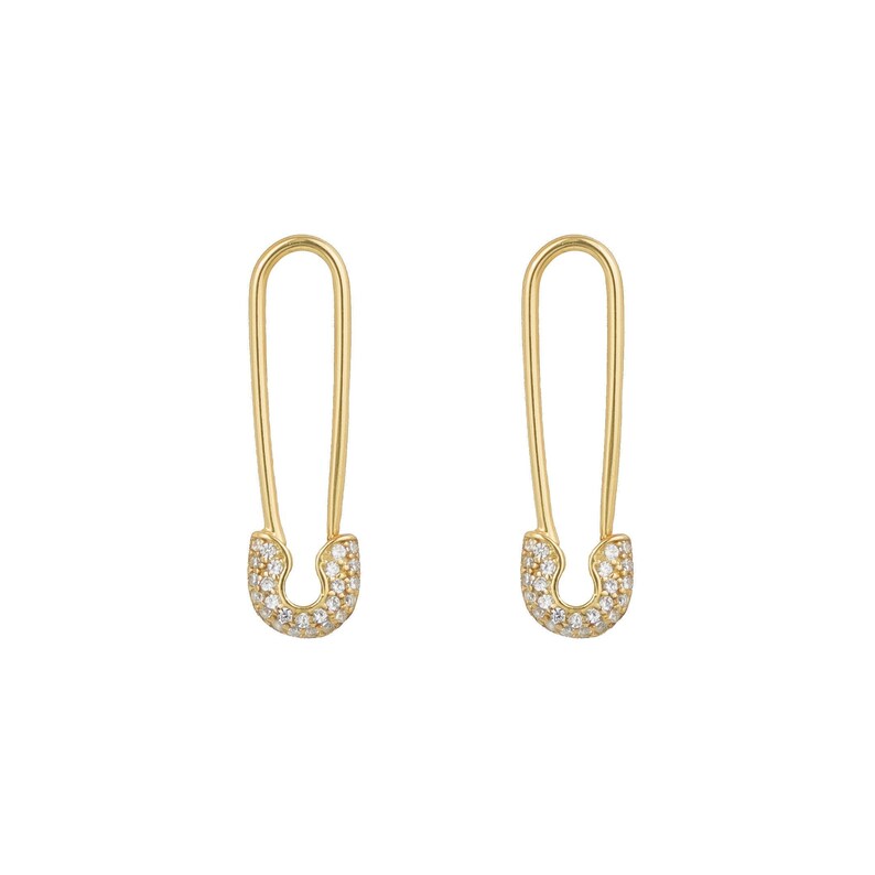 Gold Safety Pin Earrings Dangle Earrings Hoop Earrings - Etsy