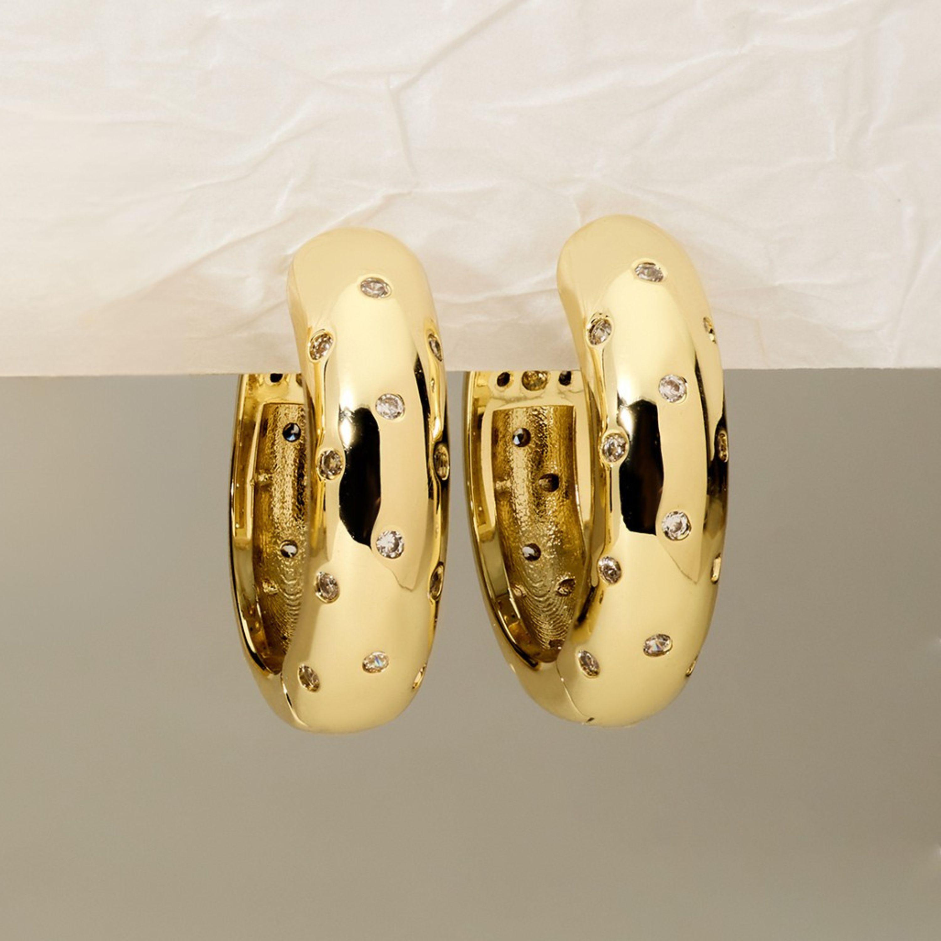 14K Gold Hoop Earrings Chunky Hoop Earrings Gold Hoops Small Gold Hoop Earrings Thick Hoop Earrings Large Hoops Mom Gift for Her