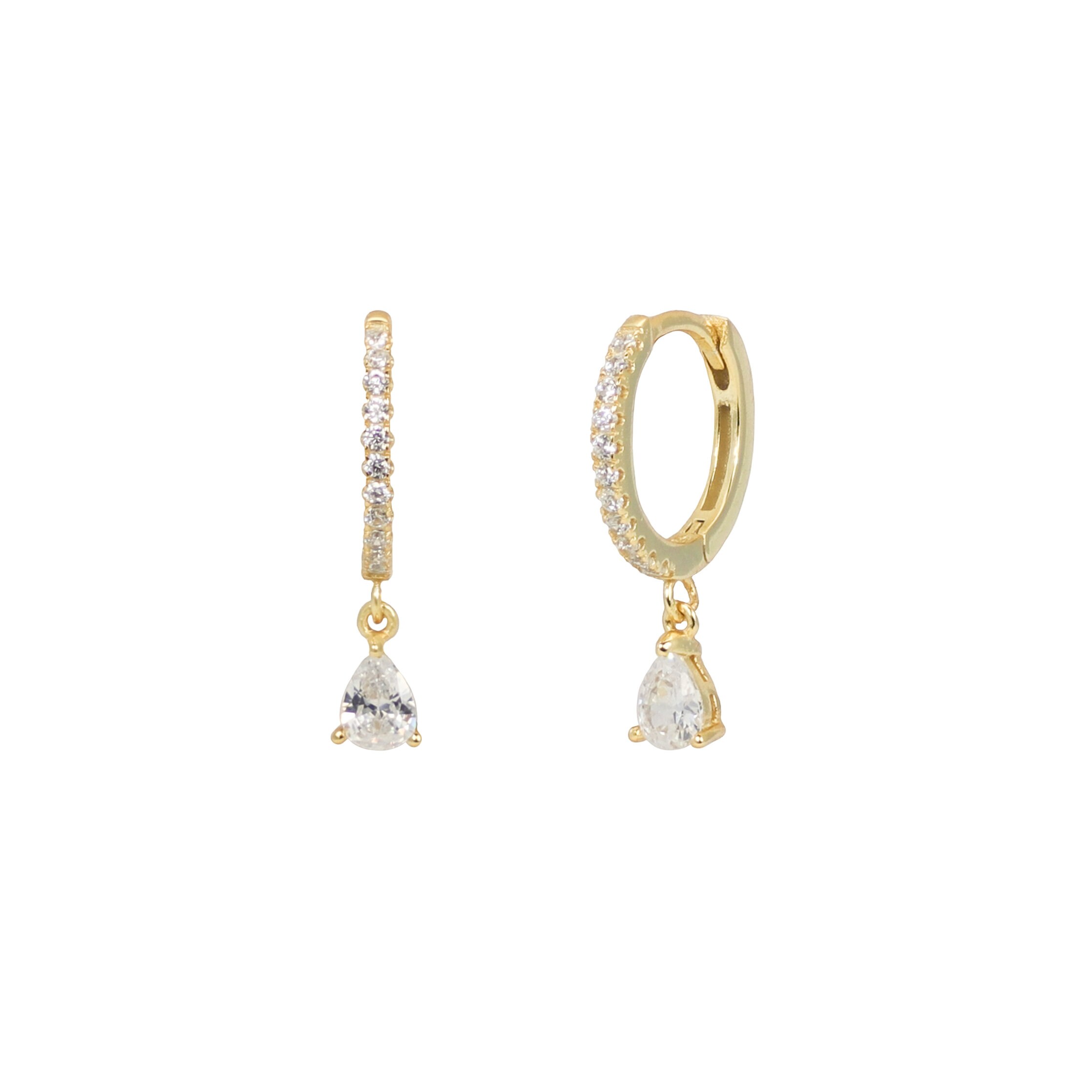 18K Small Hoop Earrings Gold Earrings Dangle Earrings Gold | Etsy