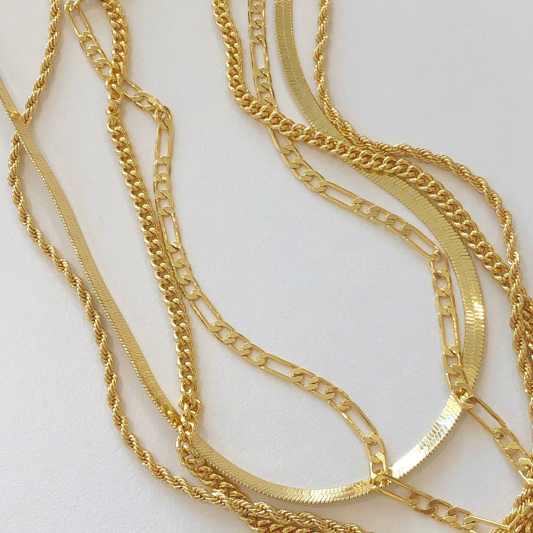 14k Gold Filled Curb Chain Necklace Gold Necklace Layered | Etsy