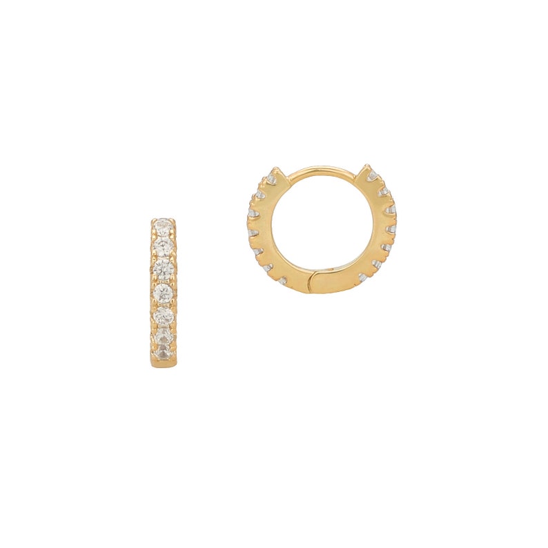 18K Gold Small Hoop Earrings - Gold Hoops - Huggie Earrings - Go 18K Gold Small Hoop Earrings - Gold Hoops - Huggie Earrings - Go