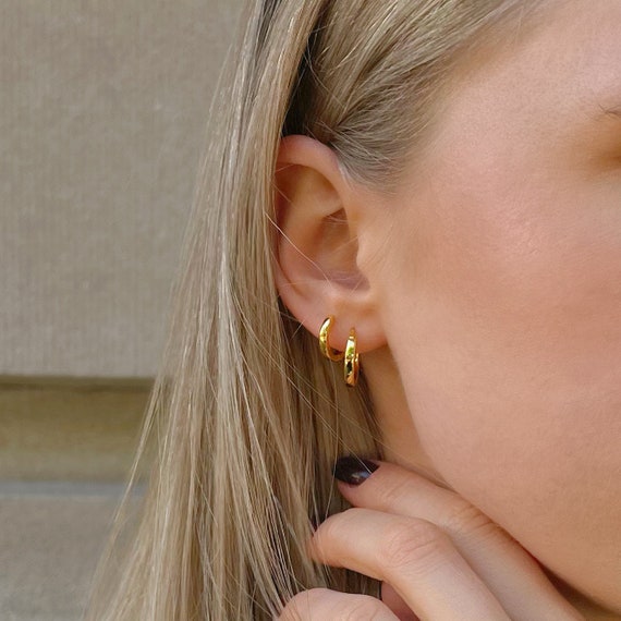 4 Paar Knorpel Ohrringe Gold Mini Creolen Mit Zirkonia – Hypoallergene Ohrstecker Für Damen & Mädchen
