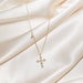 Cross Necklace Pendant Necklaces for Women Gold Necklace Layered Necklace Bridesmaid Gift Small Gold Cross Dainty Necklace Cross Pendant 