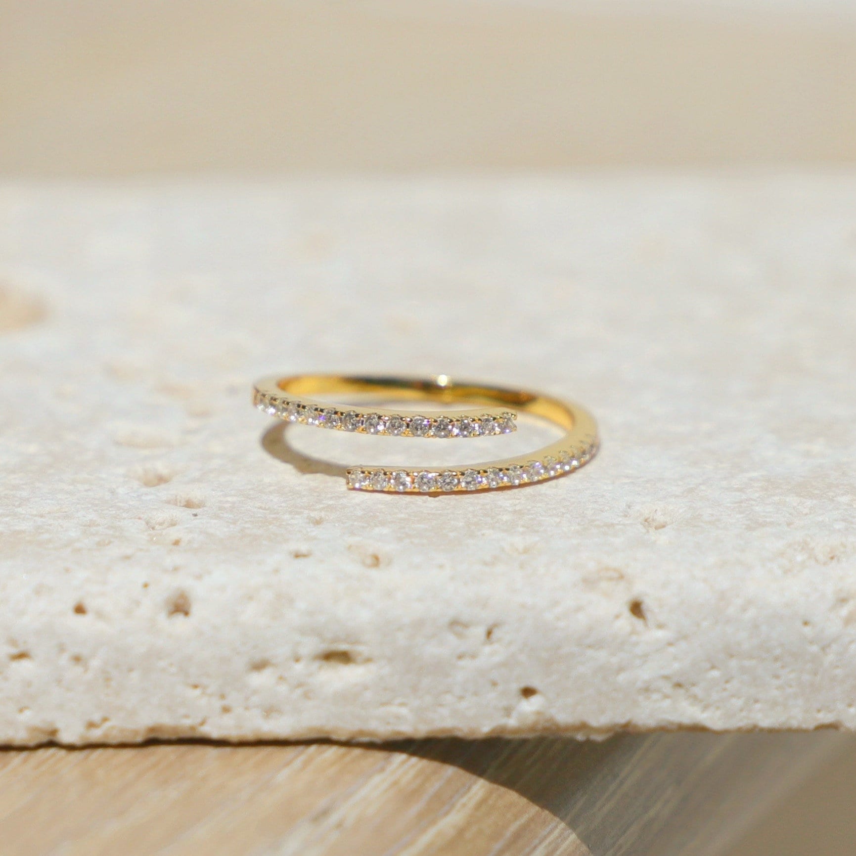 Wrap Ring Rings for Women Open Ring Adjustable Ring Spiral Ring Dainty Diamond Stacking Ring Sterling Silver Ring Mom Gift For Her