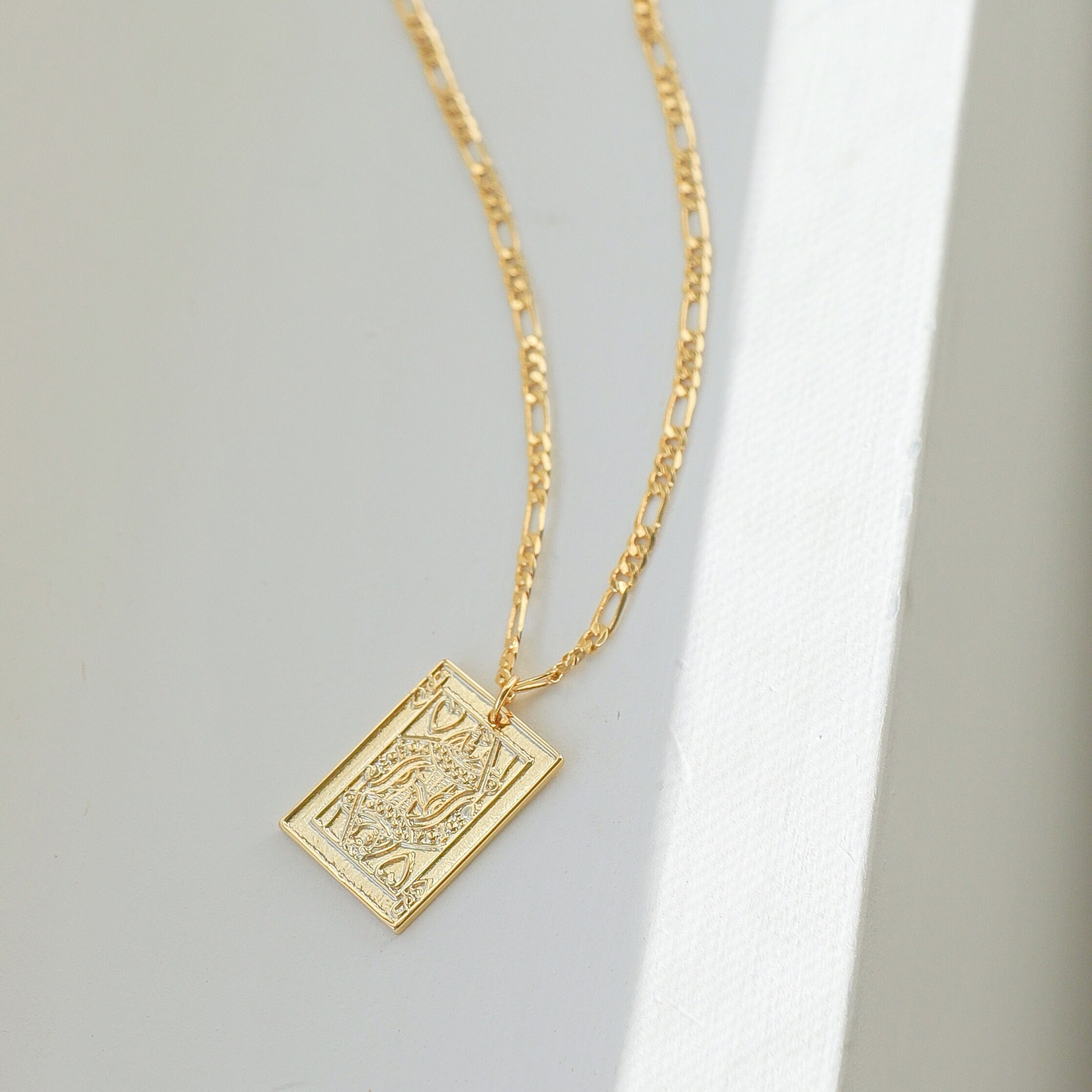 Hearts Card Necklace Gold Necklace 