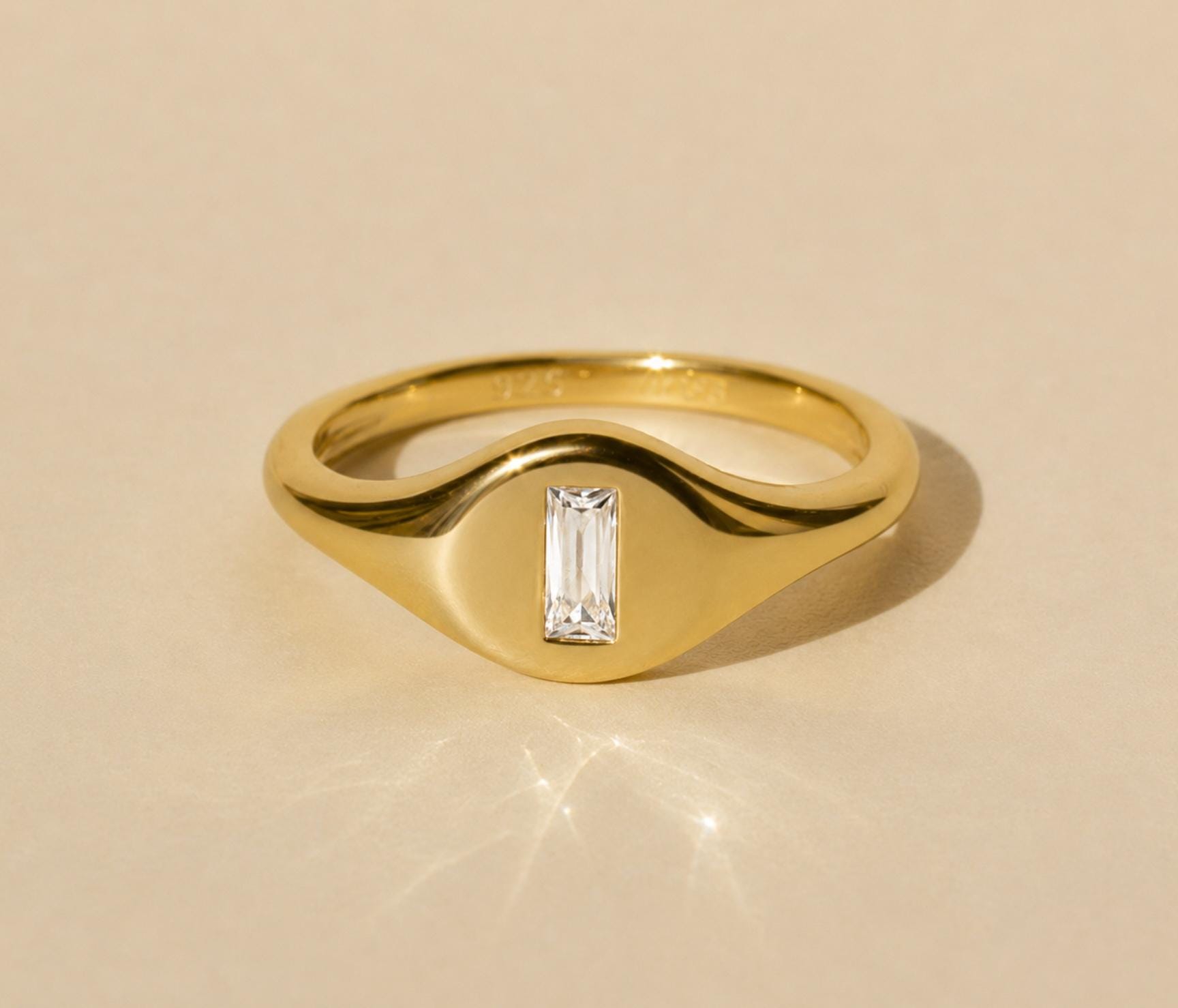 Square Signet Ring 18k - Etsy