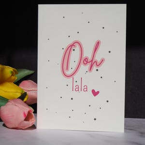 Grußkarte „Oh là là“ – Karte für Valentinstag, Flirt oder als witzige Liebeserklärung – minimalistisch & handgemacht