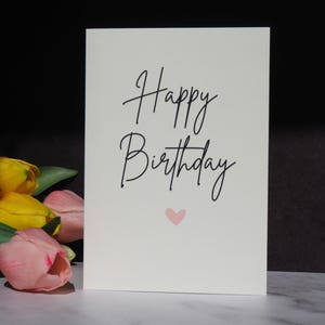 Geburtstagskarte „Happy Birthday“ – minimalistische & elegante Karte – handgemachte stilvolle Glückwünsche für Männer umd Frauen