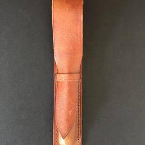 elegant pen case/case made of brown leather vintage for single pen, handmade