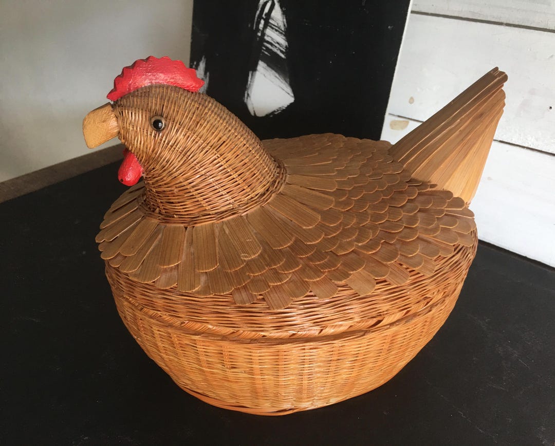Chicken Wicker Basket/wicker Container, Finely Crafted From Rattan and ...