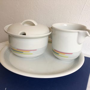 Set of milk jug and sugar bowl porcelain by Thomas/Rosenthal Trend Candy Vintage 1980s