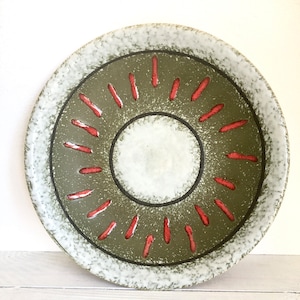 beautiful unusual plate large vintage 70s Jasba 676/27 hand-painted Fat Lava collector&#39;s item