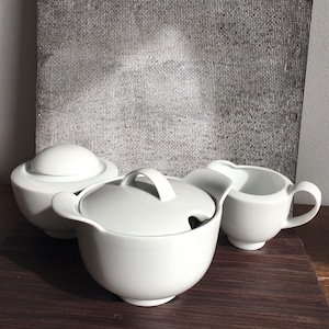 three-piece coffee set Hutschenreuther/Rosenthal Galleria classic white porcelain vintage