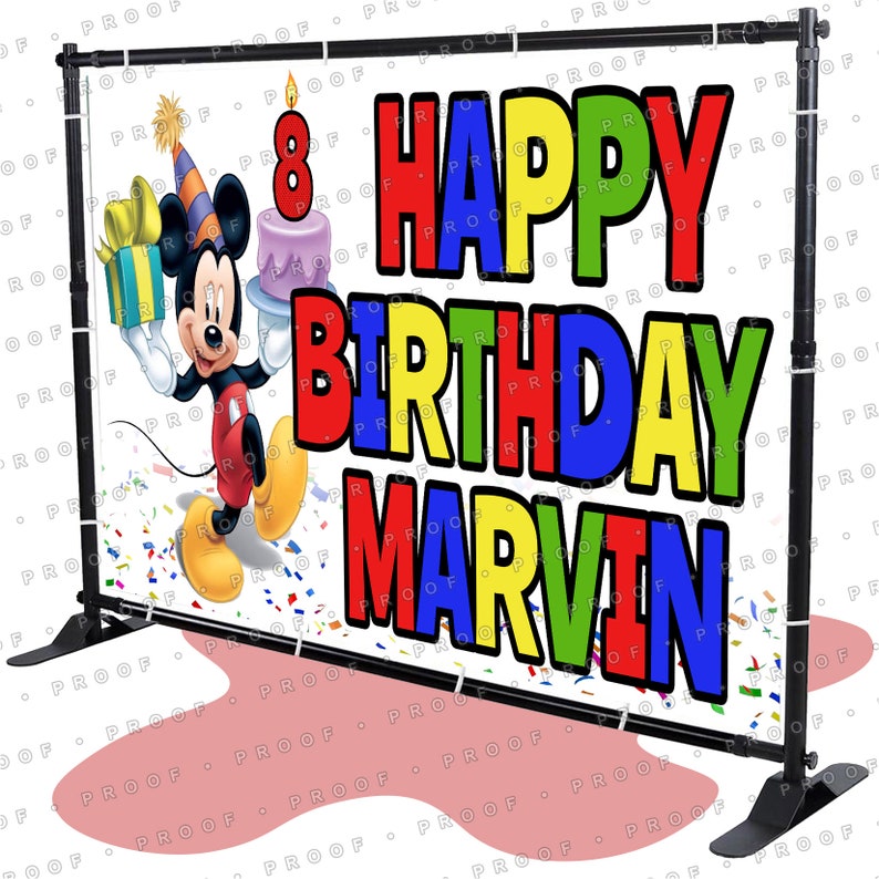 Personalized Customized Minnie Mouse 2 Name Banner Wall Decor Poster with Frame
