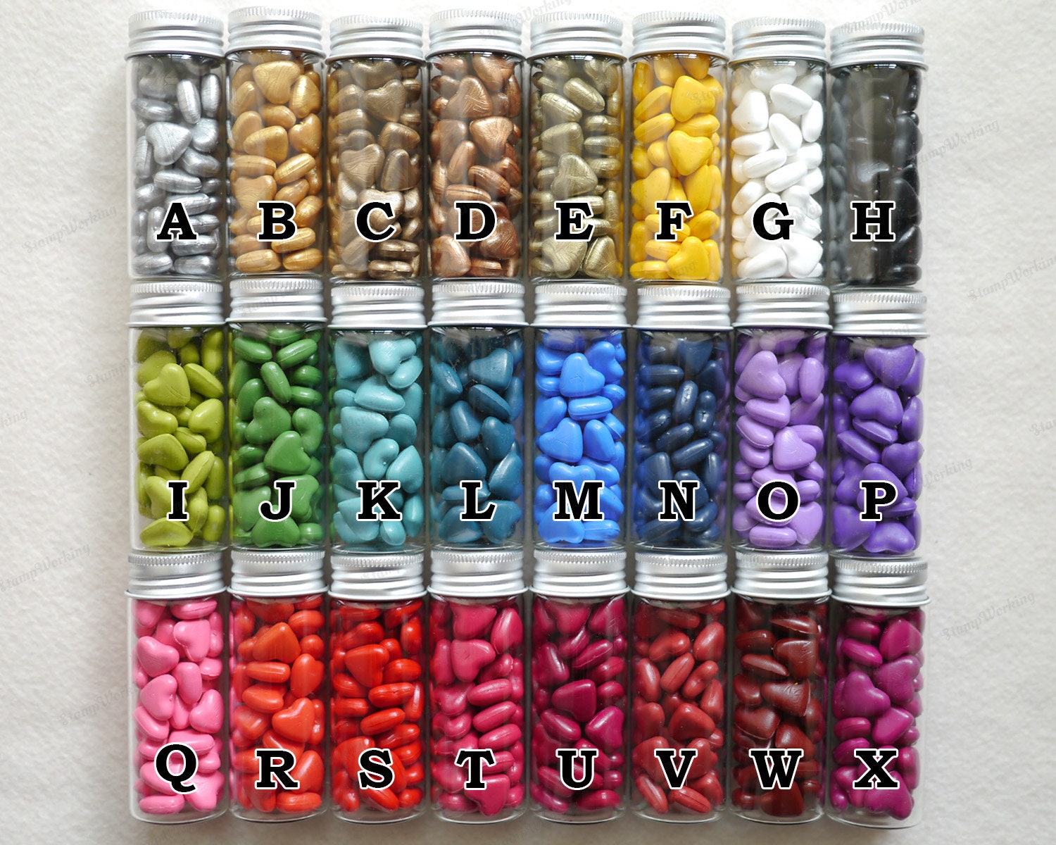 Classic Sealing Wax Beads 24 Colors Collection - Wedding Wax Seal Beads -  Packed with 40 pcs Beads in Bottle - Suitable for 18-20 Seals