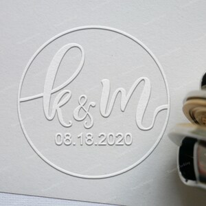 Custom Wedding Embosser Stamp - Personalized Embossing Stamp - Custom Cursive Font Wedding Embosser Stamp - Hand Held Embosser