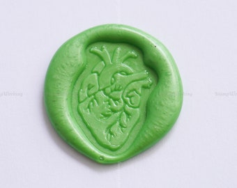 Heart Wax Seal Stamp - Anatomical Human Organ Wax Seal Stamp - Package Seal Stamp - Party Invitation Wax Seal Stamp