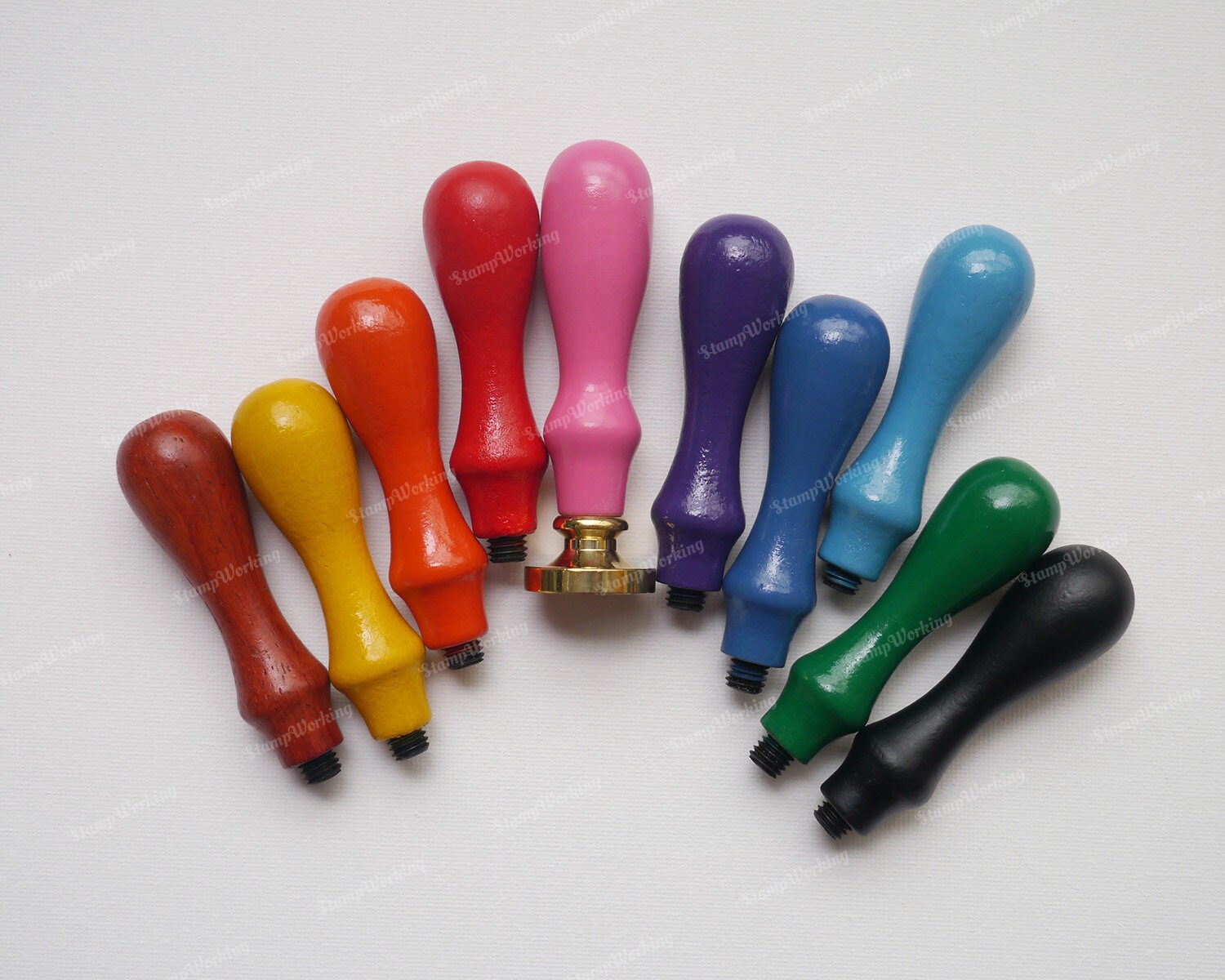 Handle Colour Standard Wooden Handle - 10 Colors Collection Wood Handle for Wax Seal ...