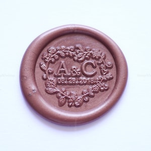 Floral Wreath Wedding Invitation Wax Stamp - Wedding Wax Seal Stamp - Wedding Wax Stamp Invite - Wax Seal Stamp Kit - Wedding Wax Seal Kit