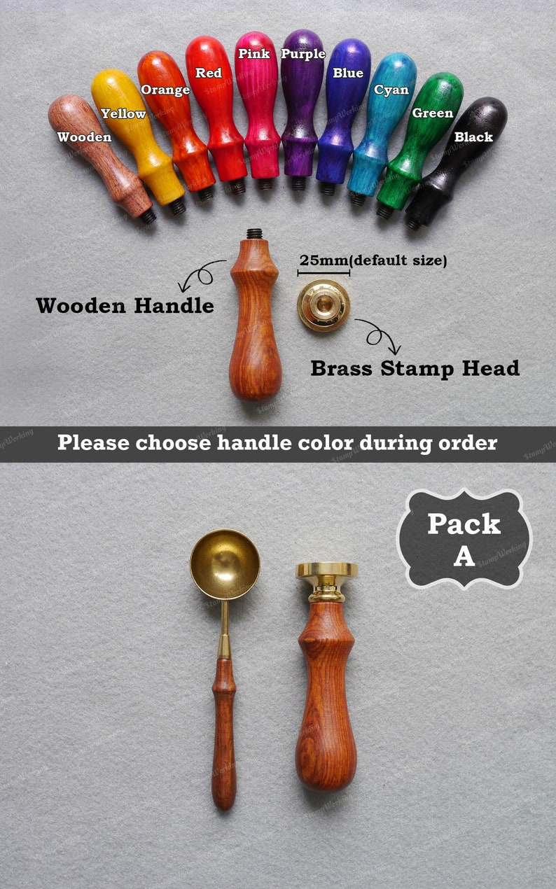 Custom Wax Seal Stamp Personalized Sealing Wax Stamp Wedding Invitation Wax Stamp Kit Round Wax Seals Stamp 20, 22, 25, 30mm image 3