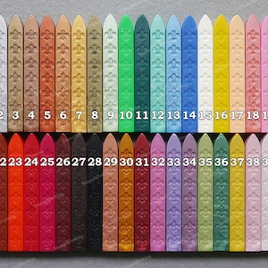 Siegelwachsstäbchen 40 Farben erhältlich - Wachssiegel Wachswachs - Stempel Siegelwachsstangen - Einladungssiegel Wachsstangen - 1 Stäbchen für 7-8 Siegel