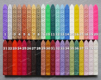 Sealing Wax Sticks 40 Colors Available - Wax Seal Wax - Stamp Seal Wax Sticks - Invitation Seal Wax Sticks - 1 Stick for 7-8 Seals