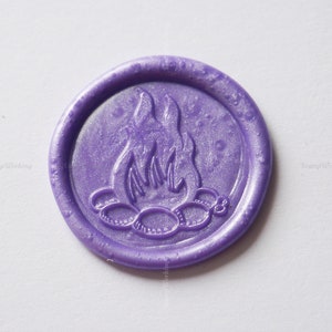 Timbro sigillo di cera di fuoco - Timbro di ceralacca per falò - Sigillo di cera di fuoco - Kit timbro sigillo di cera personalizzato