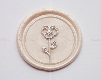 Birth Flower Wax Seal Stamp - Violet Flower Wax Sealing Stamp - Wedding Invitation - Custom Wax Seal Stamp kit