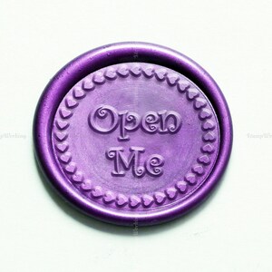 Open Me Wax Seal Stamp - Paquet cadeau Timbre de cire à cacheter - Emballage cadeau Timbre de cire à cacheter - Kit de timbre de sceau de cire - Timbre de cire de scellement de texte