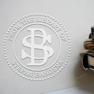 Custom Book Embosser Stamp - Personalized Initials Library Embosser Stamp - Personalized Book Embosser - Hand Embosser