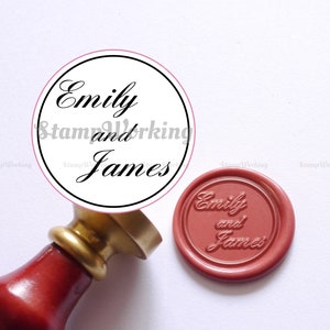 Fuente de script personalizada Dos nombres Sello de cera - Sello de cera de boda personalizado - Nombre Sello de cera - Sello de cera de compromiso - Kit de sellado de cera