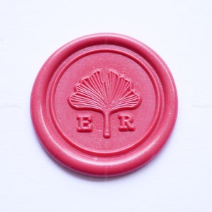 Intials with Ginkgo Leaf Wax Seal Stamp - Personalized Wax Stamp Kit - Wedding Wax Seal Stamp - Gift Wax Seals Stamp - Custom Seal Stamp