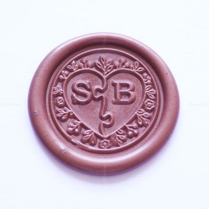 Personalisierte Initialen mit Herzpuzzle Wachs siegel stempel - Personalisierter Wachsstempel - Hochzeitswachssiegel - Einladungssiegel Stempel - Wax Seal Kit
