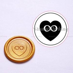 Herz mit Unendlichkeitszeichen Wachssiegel Stempel - Geschenkverpackung Siegelstempel - Jahrestag Wachssiegel Stempel - Paket Dekoration - Liebhaber Wachsstempel